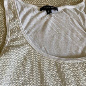 DREW Clothing White Textured Front Tank Top